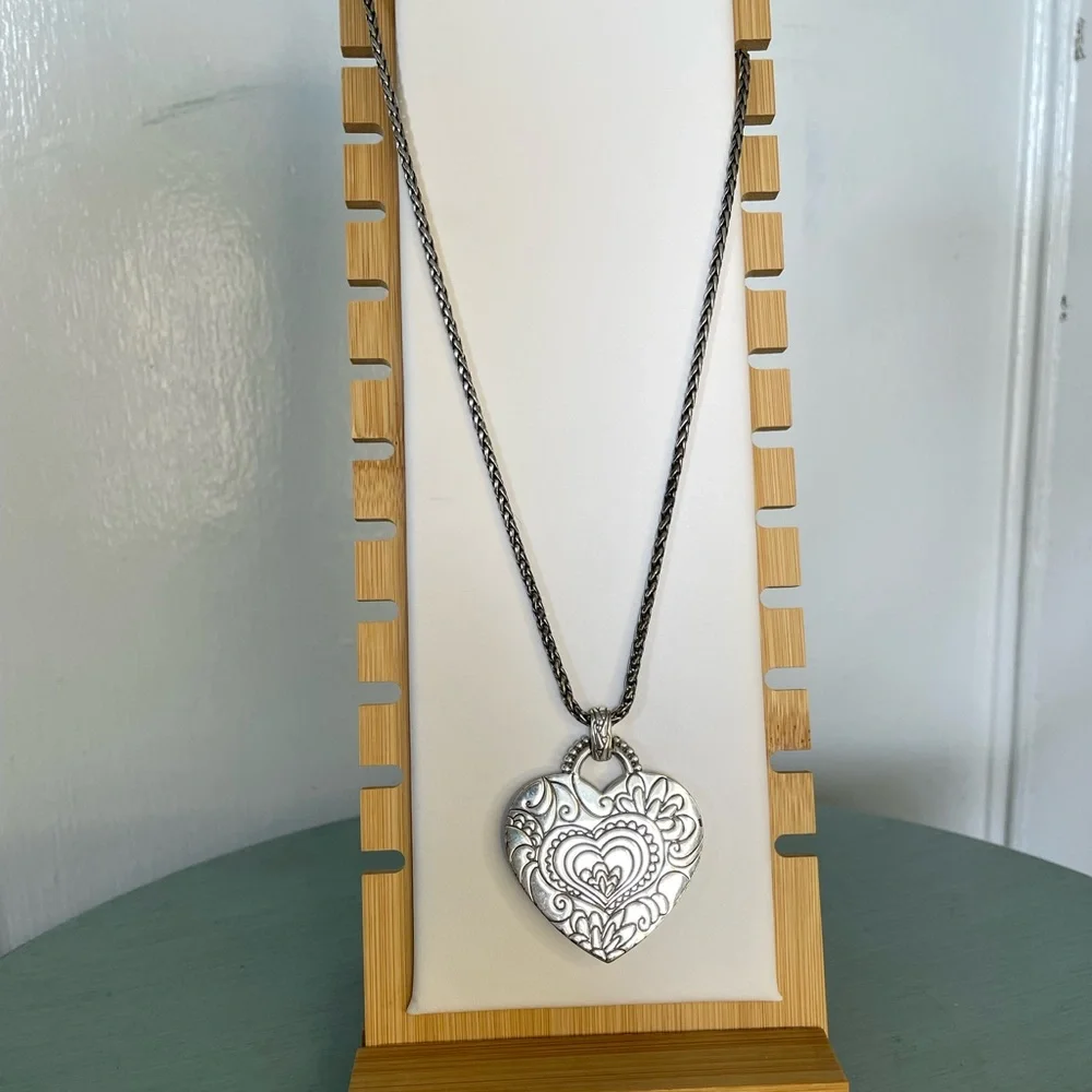 Brighton- All Your Love Heart Pendant Silver Necklace - Picture 3 of 9